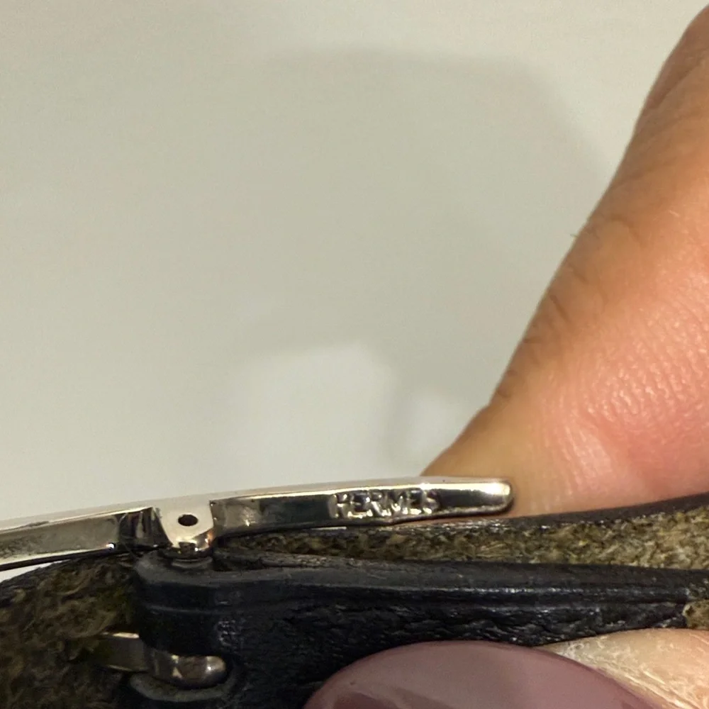 Hermes Black Leather Wrap Bracelet or choker with Silver Clasp
